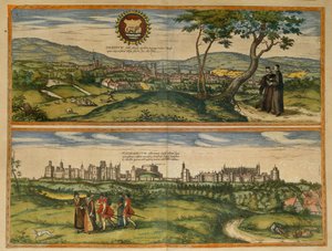 Kart over Windsor og Oxford fra verdenskart av Georg Braun av Georg Braun and Hogenberg Franz