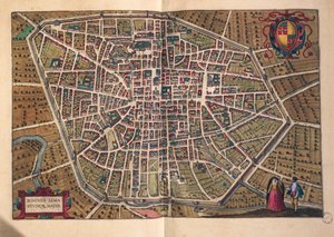 Byen Bologna, fra, Cities of the World av Georg Braun