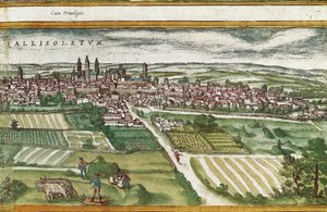 Landbruksland nær Valladolid, i USA, av Franz HOGENBERG (1535-1590) av Georg Braun and Hogenberg Franz