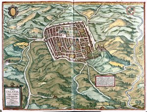 Caiazzo (provinsen Caserta), Italia av Georg Braun and Hogenberg Franz