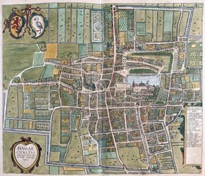 Haag, Nederland (gravering av Georg Braun and Hogenberg Franz
