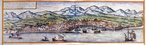 Utsikt over Palermo på Sicilia. Atlas av Braun og Hogenberg av Georg Braun and Hogenberg Franz