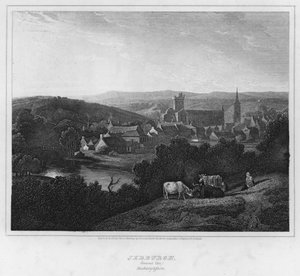 Jedburgh, generell utsikt, Roxburghshire (gravering)