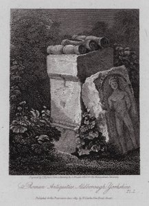 Romerske antikviteter, Aldborough, Yorkshire (gravering) av George (after) Arnald