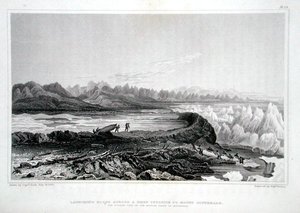 Utsetting av båter over et rev overfor Mount Conybeare, fra 