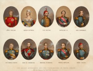 Allierte suverener og militære befal fra Krim-krigen av George (after) Baxter