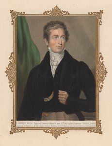 Sir Robert Peel , britisk politiker og to ganger statsminister (farge litho) av George (after) Baxter