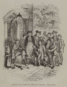 Mester Joey skal besøke sin gudfar (gravering) av George (after) Cruikshank