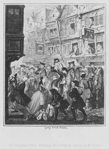 Sir Bulkeley Price bringer pantepengene til Mr Scarve (gravering) av George (after) Cruikshank