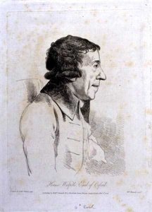 Horace Walpole, 4. jarl av Orford (1717-97), gravert av William Daniell (1769-1837) av George (after) Dance