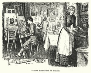 Illustrasjon for Trilby av George du Maurier (gravering)