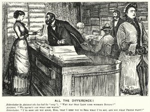 Punch tegneserie: All the Difference! (gravering) av George (after) Du Maurier