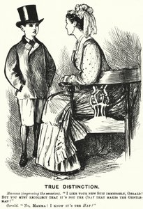 Punch tegneserie: True Distinction (gravering) av George (after) Du Maurier
