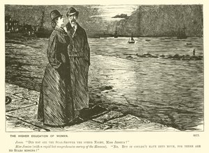 Høyere utdanning for kvinner (gravering) av George (after) Du Maurier