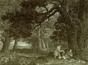 A Repose after Shooting, Plate 4 (gravering)