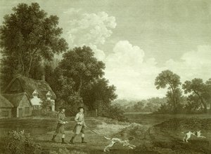 To herrer som skal skyte, plate 2 (gravering)