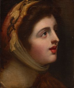Emma Hamilton som Sensibility (olje på lerret) av George (studio of) Romney