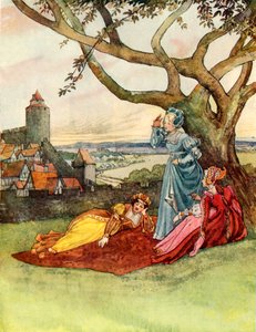De tre prinsessene (fargelitografi) av George 9th Earl of Carlisle Howard