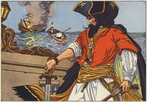 Blackbeard, den mest kjente av sjøpiratene fra Atlanterhavskysten