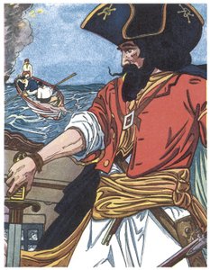 Portrett av en pirat Illustrasjon fra "The boys book of pirates" av George Albert Williams (1875-1932) 1913