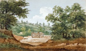 Utsikt fra utgravningene av Highgate Tunnel, London, 1812 av George Arnald