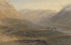 Nant Francon, Nord-Wales, 1862 (grafitt, wc, utskraping og tyggegummi på papir)