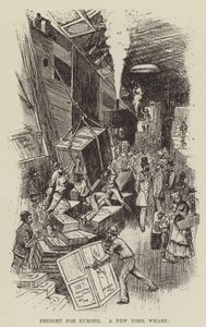 Frakt for Europa, A New York Wharf av George Augustus Sala