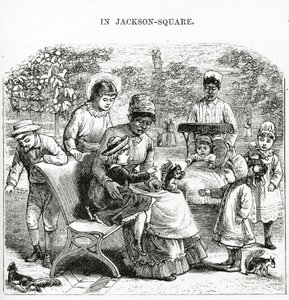 På Jackson Square, New Orleans, illustrasjon fra 