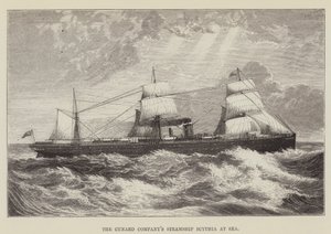Cunard Companys dampskip Scythia til sjøs av George Augustus Sala