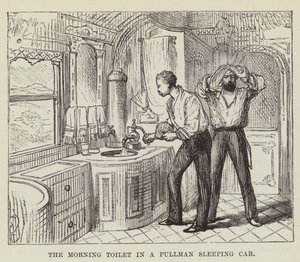 Morgentoalettet i en Pullman sovevogn av George Augustus Sala