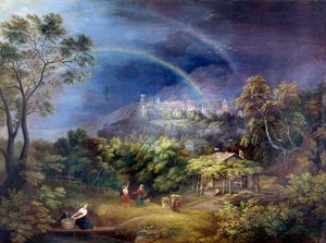 Heidelberg slott. Maleri av Georges Wallis (1770-1847) Ec. Ang.