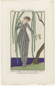 Journal des Dames et des Modes, Costumes Parisiens, 1913, nr. 91: Kjole i taft (...) av George Barbier