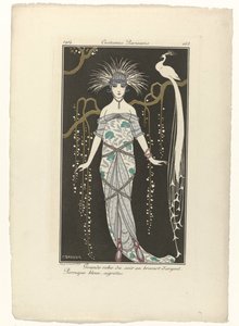 Journal des Dames et des Modes, Costumes Parisiens, 1914, nr. 168: Stor aftenkjole (...)