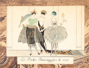 The Beautiful Sauvageffes fra 1920, fra Le Bonheur du Jour eller, Les Graces à la Mode, 1924. av George Barbier