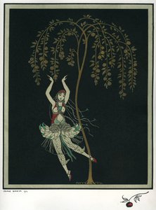 Tamara Karsavina i balletten Ildfuglen av I. Stravinsky av George Barbier