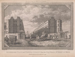Devonshire Place og Wimpole Street ... av George Barret Jr.