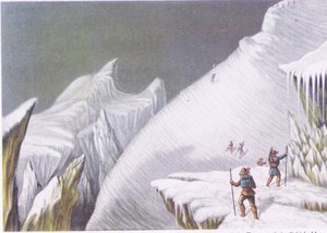 Etapper i bestigningen av Mont Blanc, fra British Adventure utgitt av Collins, 1947