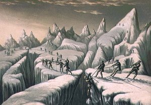 The Glacier du Tacconnay (trykk) av George Baxter