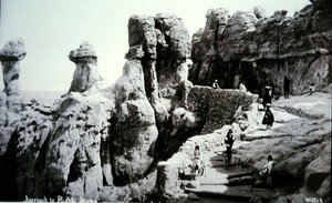 Tilnærmingen til Pueblo Acoma, New Mexico av George Benjamin (Ben) Wittick