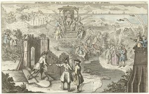 Den nåværende tilstanden i Europa, 1742 Bilde av den nåværende delstaten i Europa (tittel på objekt) av George Bickham (II)