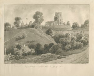 Alton Church: sepia-tegning, 1841