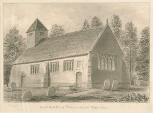 Whitmore Church: sepia-tegning, 1841