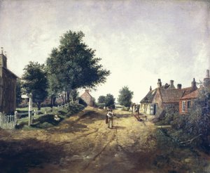 Hollym landsby, Holderness, ca. 1885 (olje på lerret) av George Cammidge
