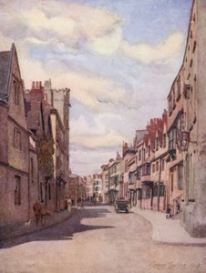 Oxford: Holywell Street (farge litho)