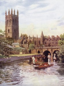 Oxford: Magdalen College og Bridge fra Cherwell