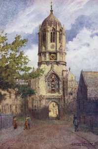 Oxford: Tom Tower, Christ Church (farge litho)