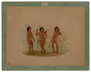 En Puelchee-sjef og to unge krigere av George Catlin