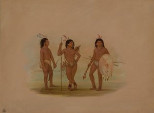 En Puelchee-sjef og to unge krigere, 18541869. av George Catlin