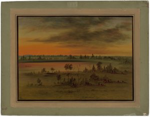 Et Sioux-krigsparti av George Catlin