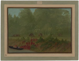 En Yahua-landsby av George Catlin
